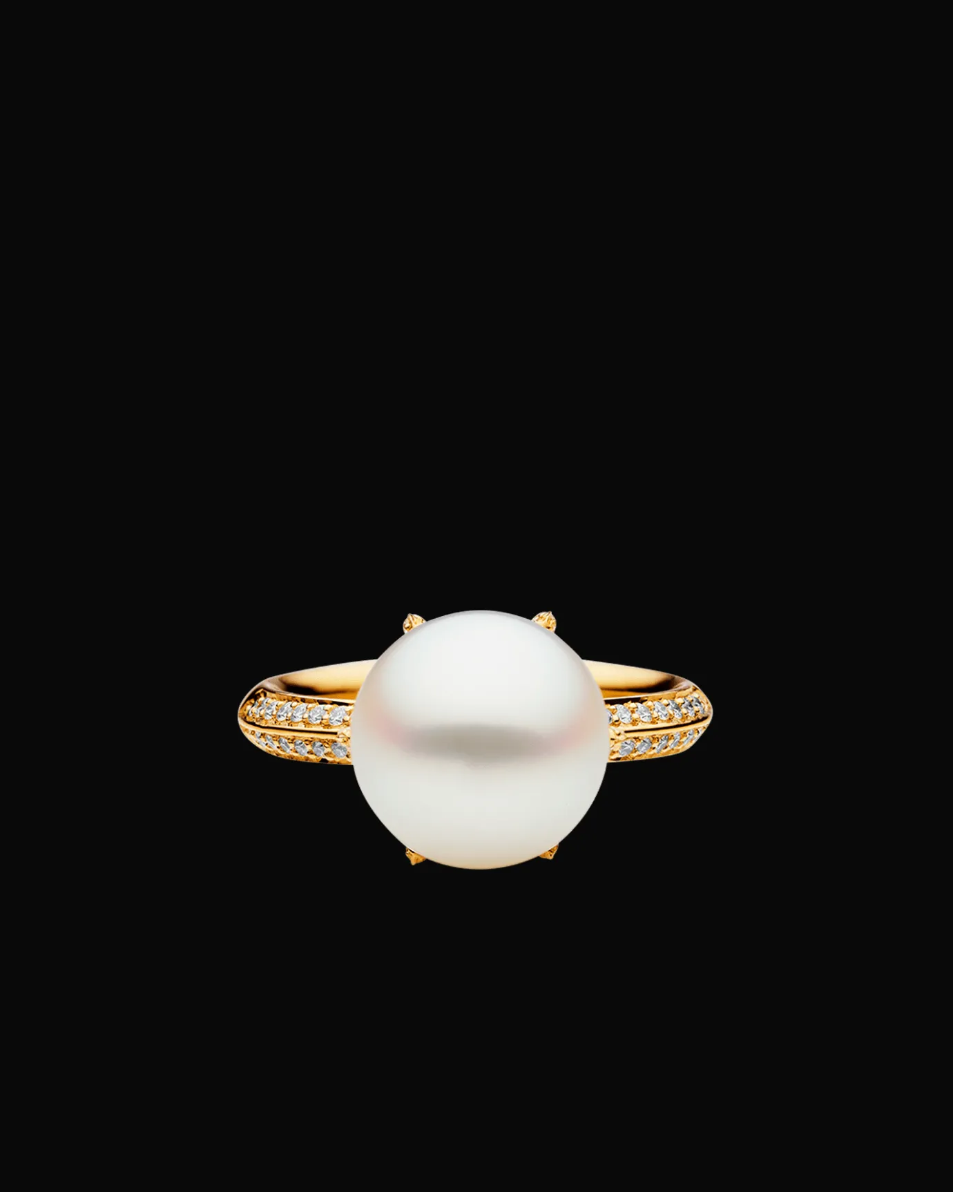 Rings^Paspaley Rockpool Pearl Ring | 11mm Round Pearl, Diamonds, and Yellow Gold YellowGold