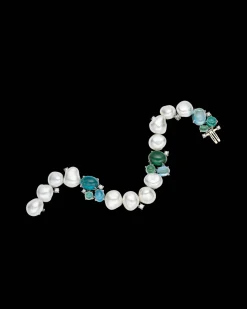 Bracelets^Paspaley Rockpool Pebble Pearl Bracelet | 10mm Keshi Pearls, Aquamarines, and Platinum