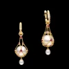 Earrings & Studs^Paspaley Ruby Lavalier Pearl Earrings | 12mm Round Pearls, Rubies, and Yellow Gold