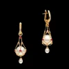 Earrings & Studs^Paspaley Ruby Lavalier Pearl Earrings | 12mm Button Pearls, Rubies, and Yellow Gold YellowGold