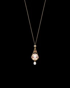 Necklaces & Pendants^Paspaley Ruby Lavalier Pearl Necklace | 15mm Round Pearl, Rubies, and Yellow Gold