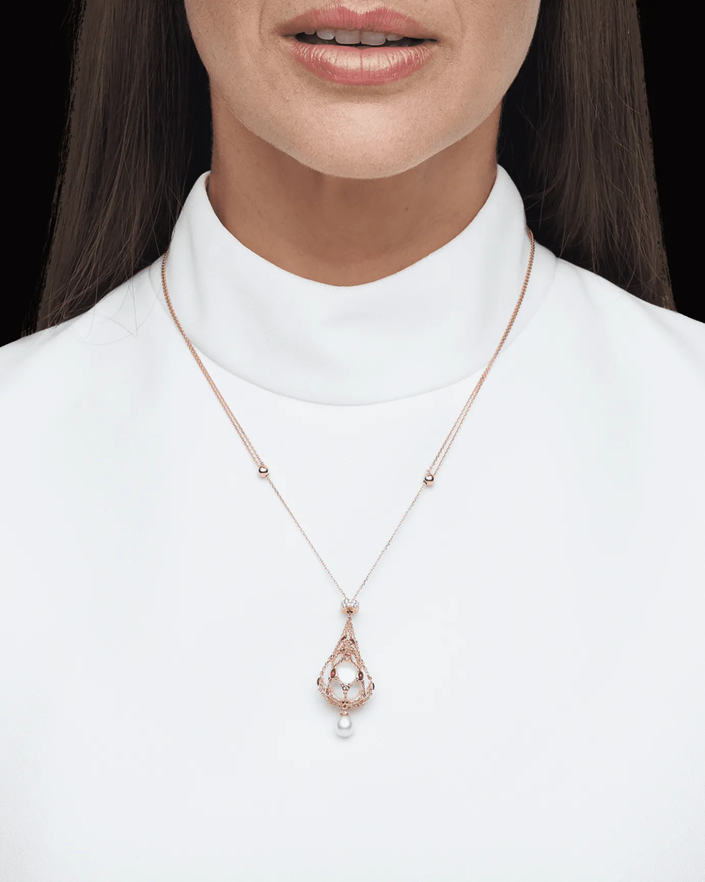 Necklaces & Pendants^Paspaley Ruby Lavalier Pearl Necklace | 15mm Button Pearl, Rubies, and Yellow Gold YellowGold