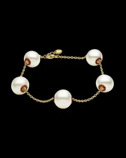 Bracelets^Paspaley Ruby Touchstone Pearl Bracelet | 12mm Button Pearls, Rubies and Yellow Gold YellowGold