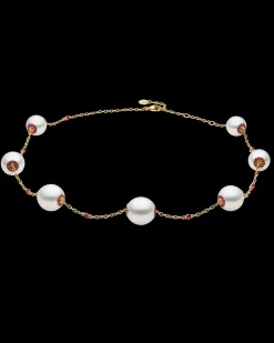 Necklaces & Pendants^Paspaley Ruby Touchstone Pearl Necklace | 10-12mm Oval Pearls, Rubies, and Yellow Gold YellowGold