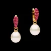 Earrings & Studs^Paspaley Ruby Touchstone Pearls My Way Earrings | 12mm Oval Pearls, Rubies, and Yellow Gold YellowGold