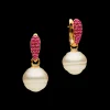 Earrings & Studs^Paspaley Ruby Touchstone Pearls My Way Earrings | 14mm Circle Pearls, Rubies and Yellow Gold YellowGold