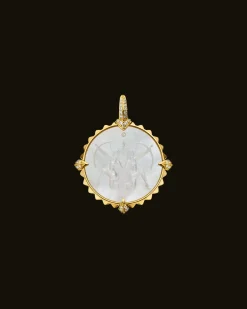 Chains, Charms & Accessories^Paspaley Sagittarius Coin Charm | Mother of Pearl, Diamonds, and Yellow Gold YellowGold
