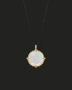 Chains, Charms & Accessories^Paspaley Sagittarius Coin Charm | Mother of Pearl, Diamonds, and Yellow Gold YellowGold