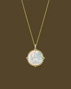 Chains, Charms & Accessories^Paspaley Scorpio Coin Charm | Mother of Pearl, Diamonds, and Yellow Gold YellowGold
