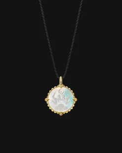 Chains, Charms & Accessories^Paspaley Scorpio Coin Charm | Mother of Pearl, Diamonds, and Yellow Gold YellowGold