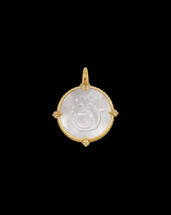 Chains, Charms & Accessories^Paspaley Seascape Coin Charm | Mother of Pearl, Diamonds, and Yellow Gold YellowGold