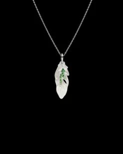 Necklaces & Pendants^Paspaley Single Feather Necklace | Mother of Pearl, Tsavorites, and White Gold WhiteGold