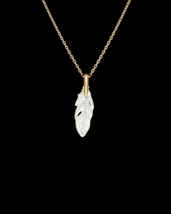 Necklaces & Pendants^Paspaley Single Feather Necklace | Mother of Pearl and Yellow Gold YellowGold