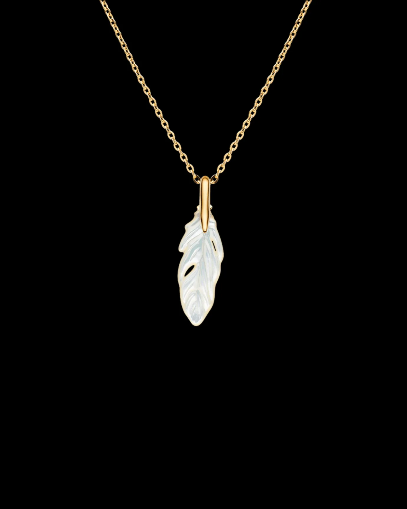 Necklaces & Pendants^Paspaley Single Feather Necklace | Mother of Pearl and Yellow Gold YellowGold