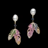 Earrings & Studs^Paspaley Song Bird Feather and Keshi Stud Earrings | 8mm Keshi Pearls, Sapphires, Diamonds, and Yellow Gold