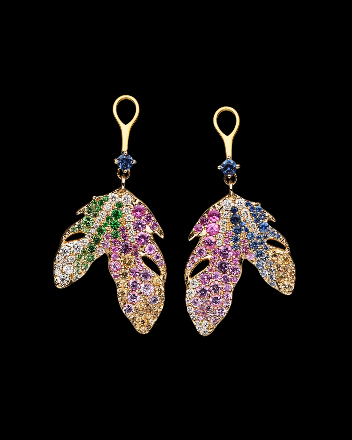 Earrings & Studs^Paspaley Song Bird Feather and Keshi Stud Earrings | 8mm Keshi Pearls, Sapphires, Diamonds, and Yellow Gold