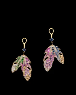 Chains, Charms & Accessories | Earrings & Studs^Paspaley Song Bird Feather Earring Enhancers | Sapphires, Diamonds, and Yellow Gold YellowGold