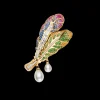 Clasps & Brooches^Paspaley Song Bird Feather Pearl Brooch Clasp | 5-7mm Keshi Pearls, Gemstones, and Yellow Gold YellowGold