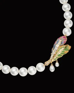 Clasps & Brooches^Paspaley Song Bird Feather Pearl Brooch Clasp | 5-7mm Keshi Pearls, Gemstones, and Yellow Gold YellowGold