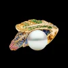Rings^Paspaley Song Bird Feather Pearl Ring | 15mm Round Pearl, Gemstones, and Yellow Gold YellowGold
