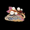 Bracelets^Paspaley Song Bird Single Feather Cuff | Drop Pearls, Gemstones, and Yellow Gold YellowGold