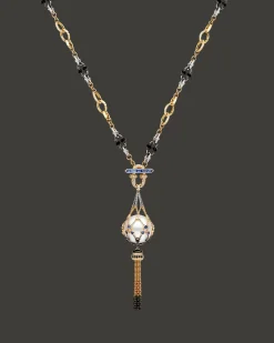 Necklaces & Pendants^Paspaley Tassel Anchored Lavalier Pearl Necklace | 18mm Round Pearl, Gemstones and Mixed Metals Multi