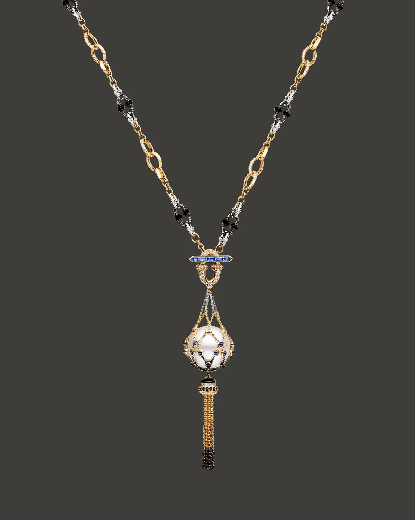 Necklaces & Pendants^Paspaley Tassel Anchored Lavalier Pearl Necklace | 18mm Round Pearl, Gemstones and Mixed Metals Multi