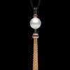 Necklaces & Pendants^Paspaley Tassel Pearl Pendant | 14mm Semi-Round Pearl, Black Spinel, and Yellow Gold YellowGold