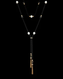Necklaces & Pendants^Paspaley Tassel Rope Pearl Necklace | 12mm Pearls, Black Spinel, and Yellow Gold YellowGold