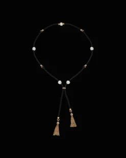 Necklaces & Pendants^Paspaley Tassel Rope Pearl Necklace | 12mm Pearls, Black Spinel, and Yellow Gold YellowGold