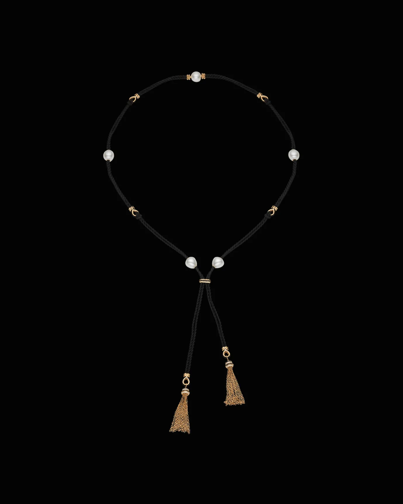 Necklaces & Pendants^Paspaley Tassel Rope Pearl Necklace | 12mm Pearls, Black Spinel, and Yellow Gold YellowGold