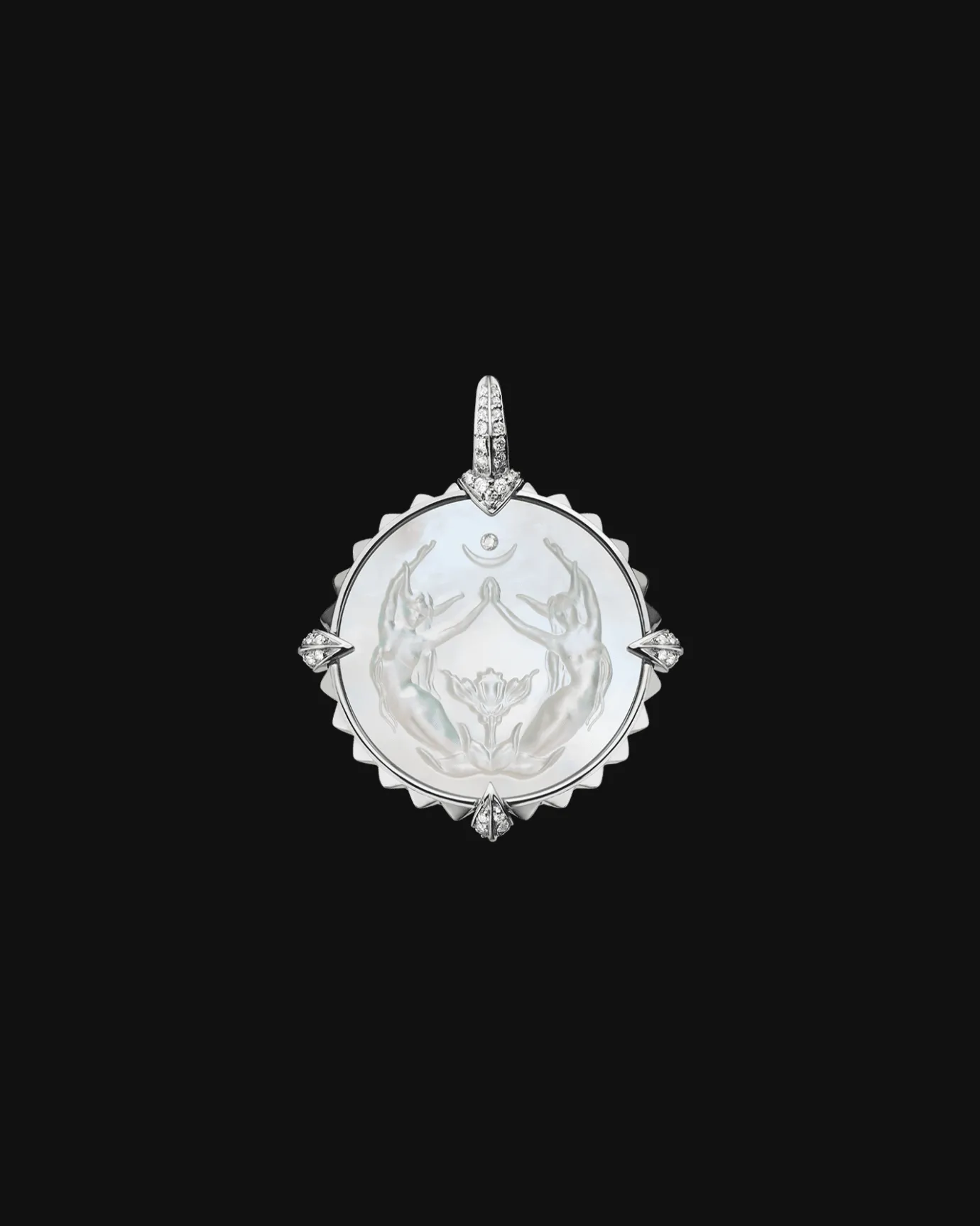Chains, Charms & Accessories^Paspaley Taurus Coin Charm | Mother of Pearl, Diamonds, and White Gold WhiteGold