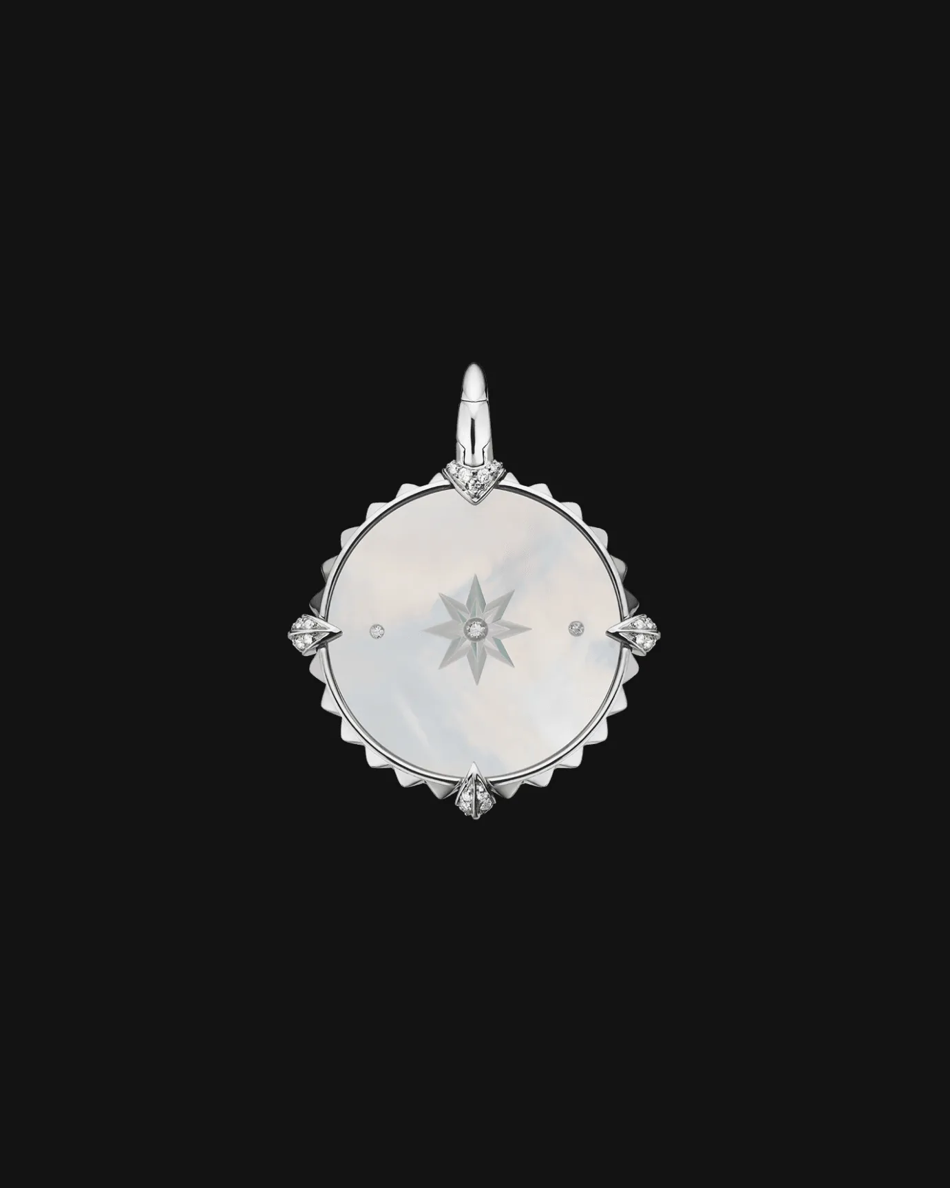 Chains, Charms & Accessories^Paspaley Taurus Coin Charm | Mother of Pearl, Diamonds, and White Gold WhiteGold