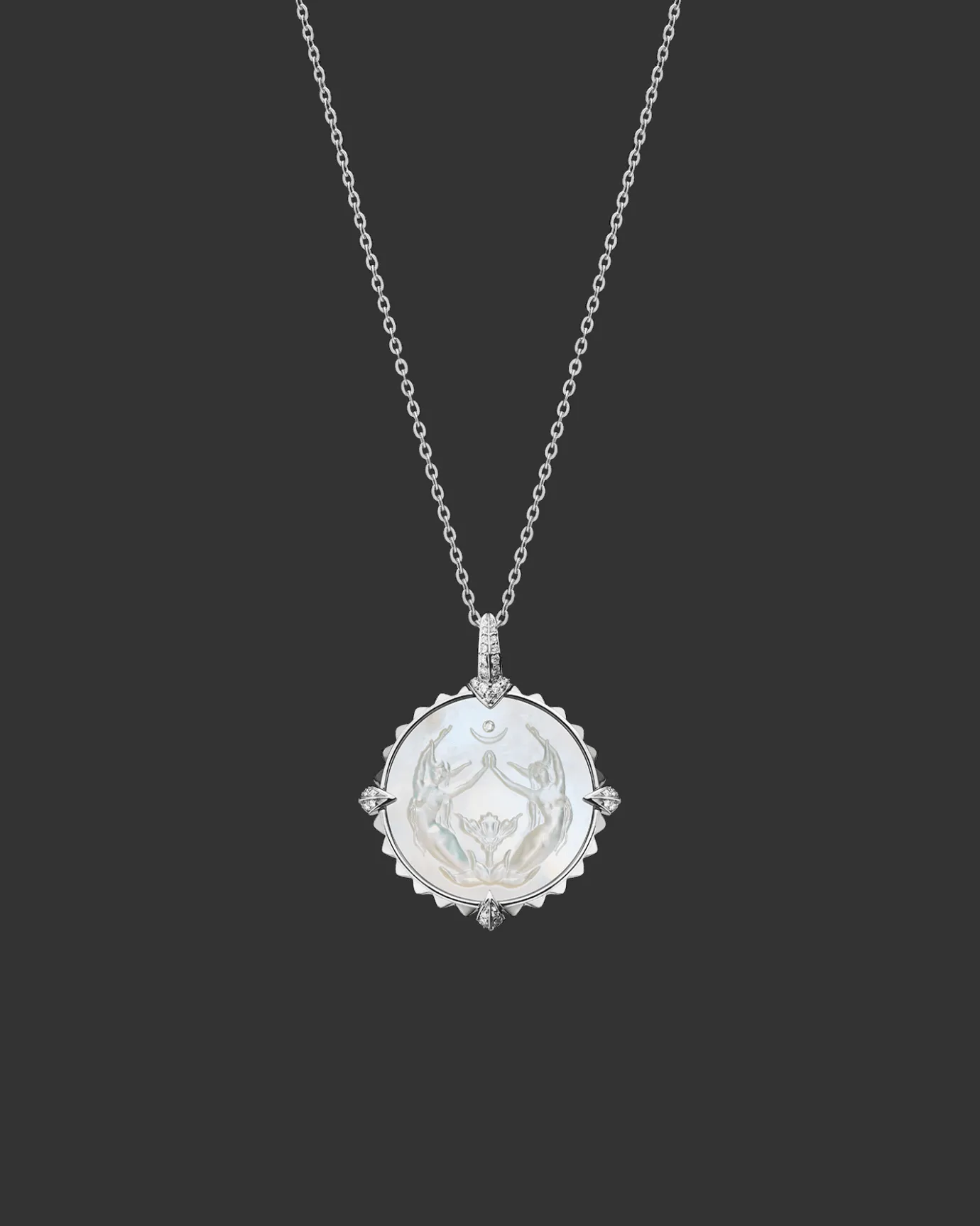 Chains, Charms & Accessories^Paspaley Taurus Coin Charm | Mother of Pearl, Diamonds, and White Gold WhiteGold