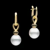 Earrings & Studs^Paspaley Thimble Drop Pearl Earrings | 12mm Oval Pearls, Black Spinel, and Yellow Gold YellowGold