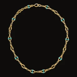 Chains, Charms & Accessories^Paspaley Turquoise Dive Chain Diamond Necklace | Turquoise, Diamond, and Yellow Gold YellowGold