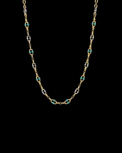 Chains, Charms & Accessories^Paspaley Turquoise Dive Chain Necklace | Turquoise, White Gold, and Yellow Gold Multi