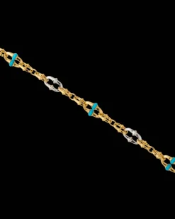 Chains, Charms & Accessories^Paspaley Turquoise Dive Chain Necklace | Turquoise, White Gold, and Yellow Gold Multi