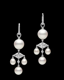 Earrings & Studs^Paspaley Unique Chandelier Pearl Earrings | 7-13mm Drop Pearls, Diamonds, and White Gold WhiteGold