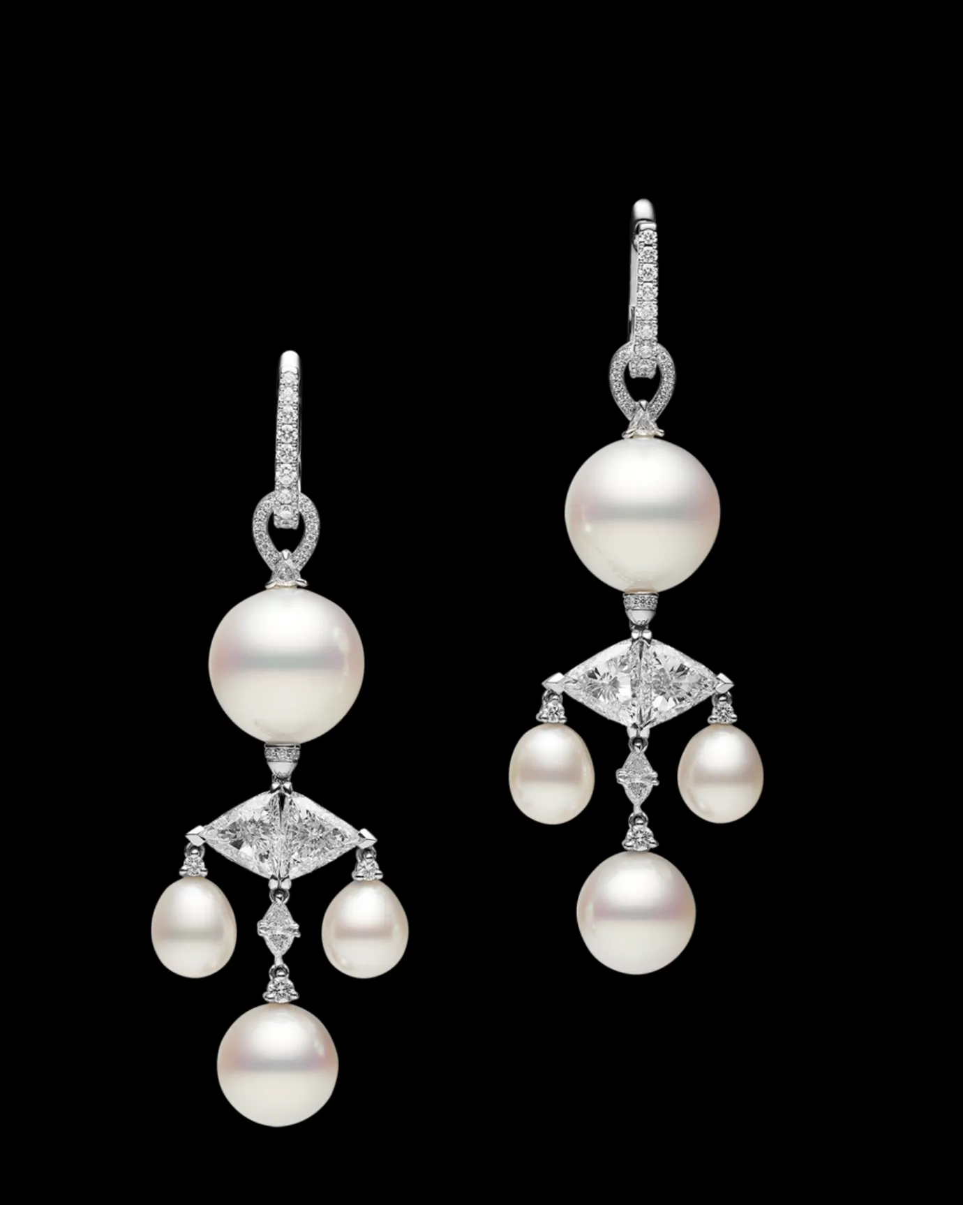 Earrings & Studs^Paspaley Unique Chandelier Pearl Earrings | 7-13mm Drop Pearls, Diamonds, and White Gold WhiteGold