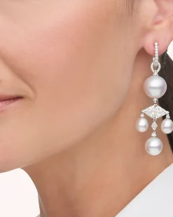 Earrings & Studs^Paspaley Unique Chandelier Pearl Earrings | 7-13mm Drop Pearls, Diamonds, and White Gold WhiteGold