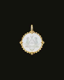 Chains, Charms & Accessories^Paspaley Virgo Coin Charm | Mother of Pearl, Diamonds, and Yellow Gold YellowGold