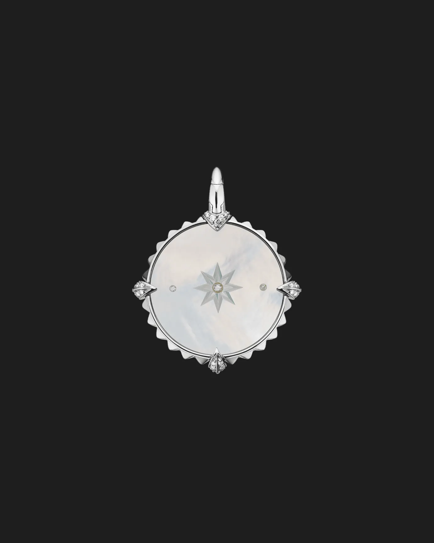Chains, Charms & Accessories^Paspaley Virgo Coin Charm | Mother of Pearl, Diamonds, and White Gold WhiteGold