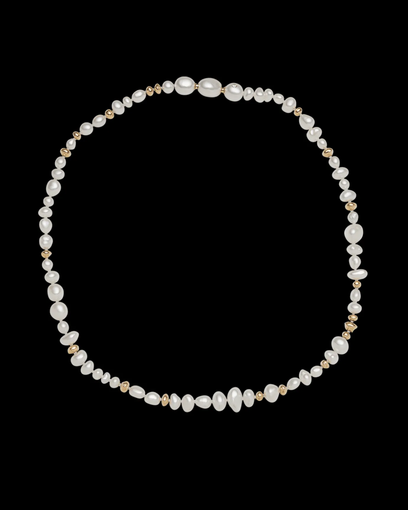 Strand Necklaces & Bracelets | Necklaces & Pendants^Paspaley Wild Gold Granule Pearl Strand Necklace | 4-10mm Pearls, Signature Diamond, and Yellow Gold YellowGold