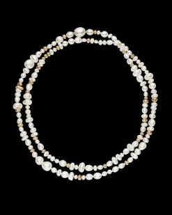 Strand Necklaces & Bracelets | Necklaces & Pendants^Paspaley Wild Gold Granule Pearl Strand Rope Necklace | 4-10mm Pearls, Signature Diamond, and Yellow Gold YellowGold