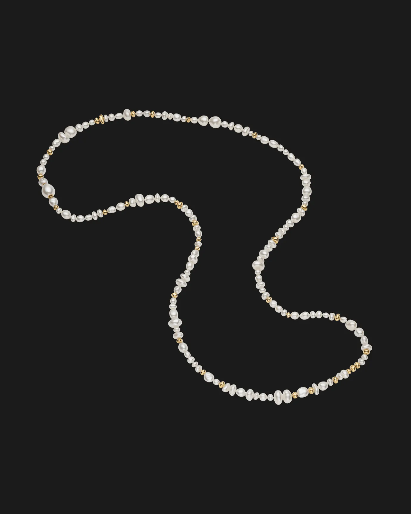 Strand Necklaces & Bracelets | Necklaces & Pendants^Paspaley Wild Gold Granule Pearl Strand Rope Necklace | 4-10mm Pearls, Signature Diamond, and Yellow Gold YellowGold