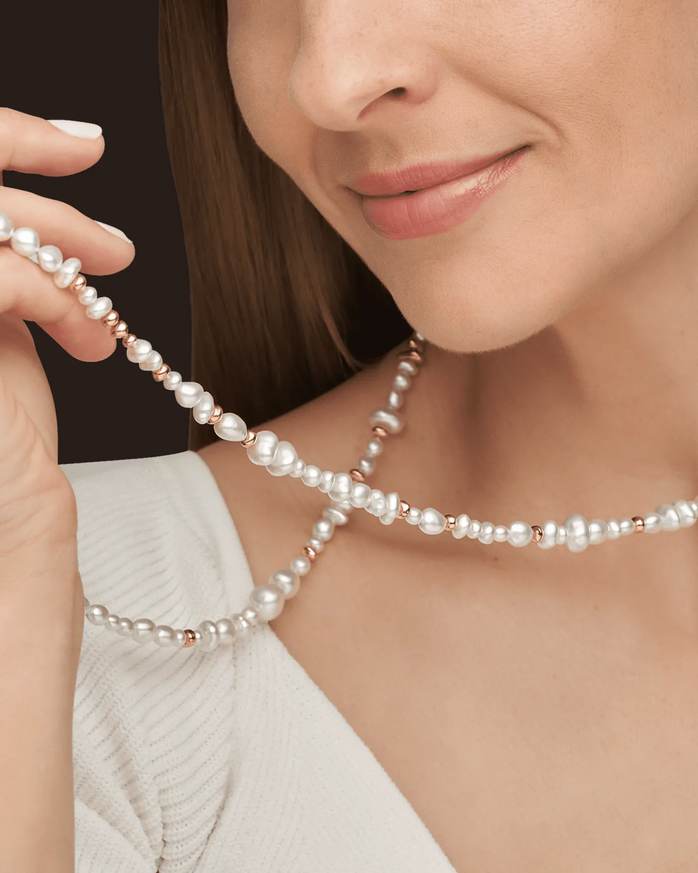 Strand Necklaces & Bracelets | Necklaces & Pendants^Paspaley Wild Gold Granule Pearl Strand Rope Necklace | 4-10mm Pearls, Signature Diamond, and Yellow Gold YellowGold