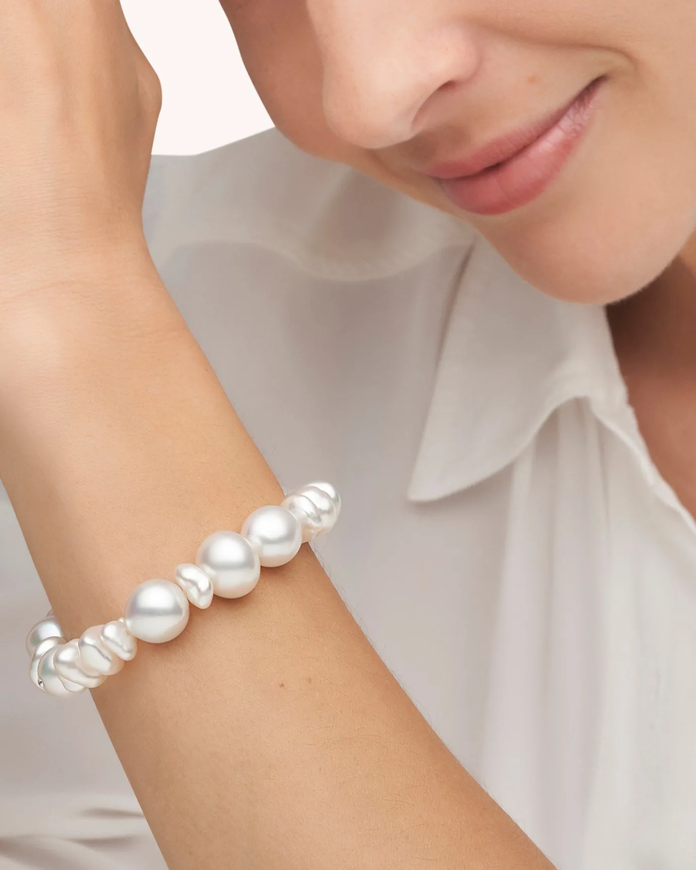 Strand Necklaces & Bracelets | Bracelets^Paspaley Wild Pearl Strand Bracelet | 6-14mm Pearls and Signature Diamond
