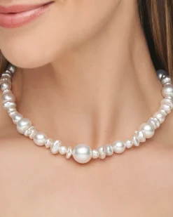 Strand Necklaces & Bracelets | Necklaces & Pendants^Paspaley Wild Pearl Strand Necklace | 6-13mm Pearls and Signature Diamond YellowGold