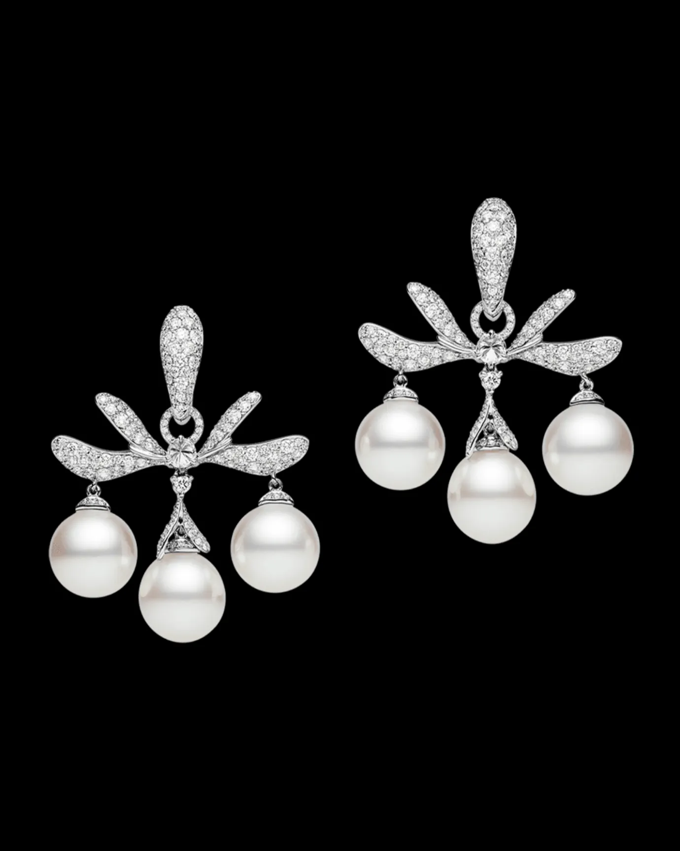 Earrings & Studs^Paspaley Wildflower Chandelier Pearl Earrings | 10mm Round Pearls, Diamonds, and White Gold WhiteGold
